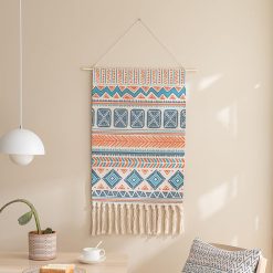 Cotton Wall Tapestry Hanging Decor, 20x34 Large Macrame Woven Boho Chic 
Bohemian Abstract Geometric Printed Tapestries Decor Gift for Apartment 
Dorm Kids Livingroom Bedroom Door Entrance Home Office