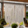 Large Macrame Wall Hanging 43.3" × 39.4" Boho Tapestry Woven Wall Decor- 
Cotton Tassel Macrame Curtain Beige Chic Bohemian Wall Art for Home Living 
Room Bedroom Dorm Wedding (Includes Hanging Rod)